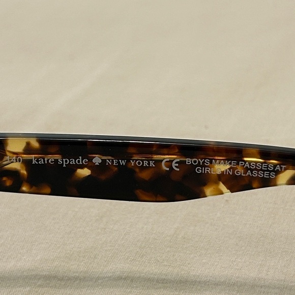 Kate Spade Black & Gold Metal Cat-eye Glasses and Hard Cover Case - Picture 7 of 9